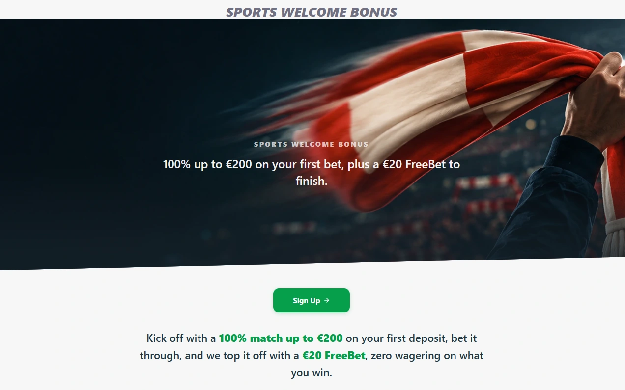 Redslot casino Sports Welcome Bonus with 100% up to £200 and £20 FreeBet
