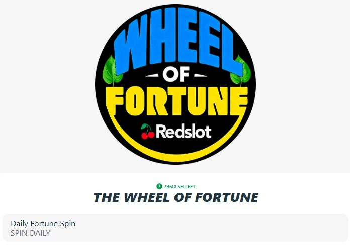 Redslot casino Wheel of Fortune with a daily free spin